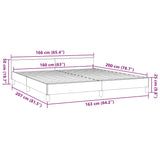 Cadre de lit sans matelas vert 160x200 cm tissu