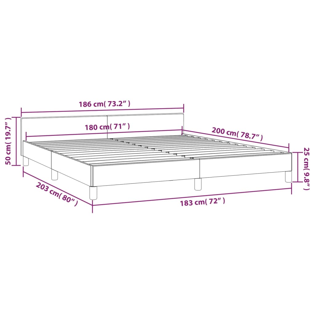 Cadre de lit sans matelas vert 180x200 cm tissu