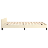 Bed frame with headboard without mattress cream 140x200 cm