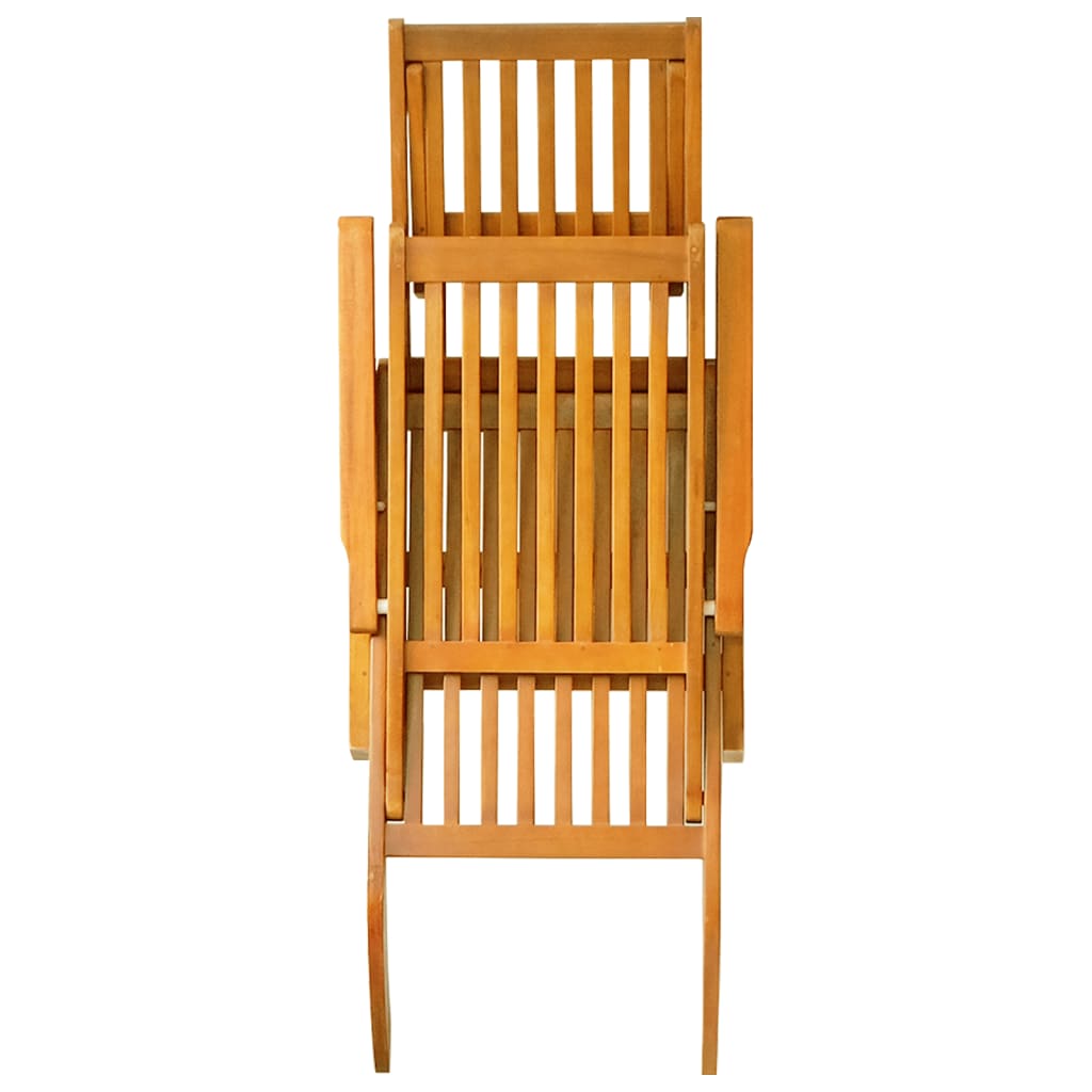 Chaises longues d'extérieur repose-pieds et table Acacia solide