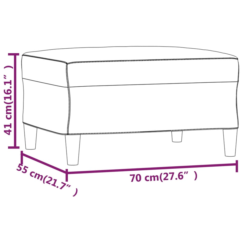 Hellgelber Fußhocker 70x55x41 cm Stoff