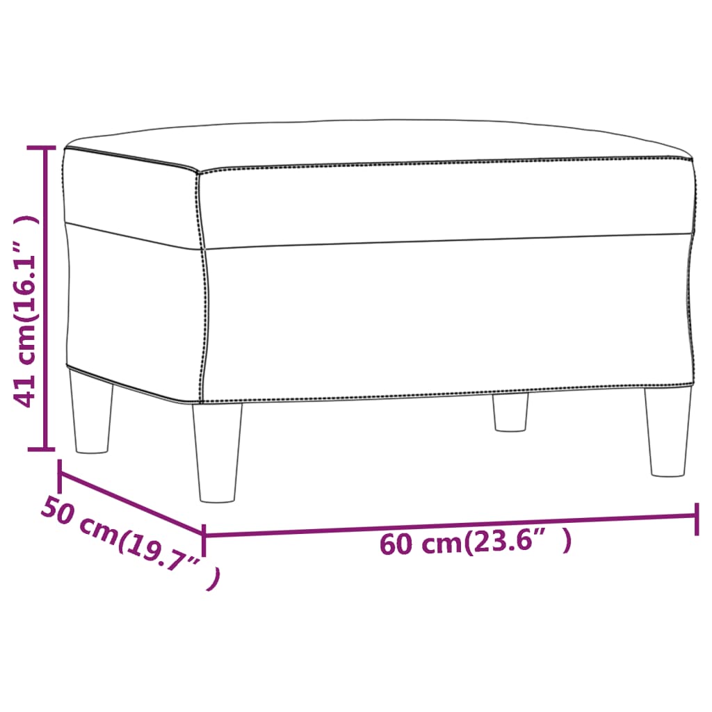 Hellgelber Fußhocker 60x50x41 cm Stoff