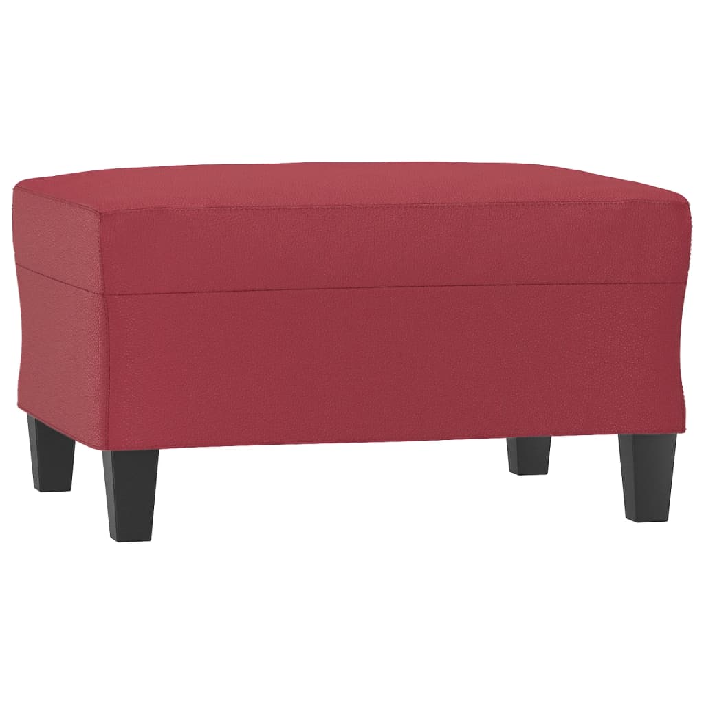 Repose-pied Rouge bordeaux 70x55x41 cm Similicuir