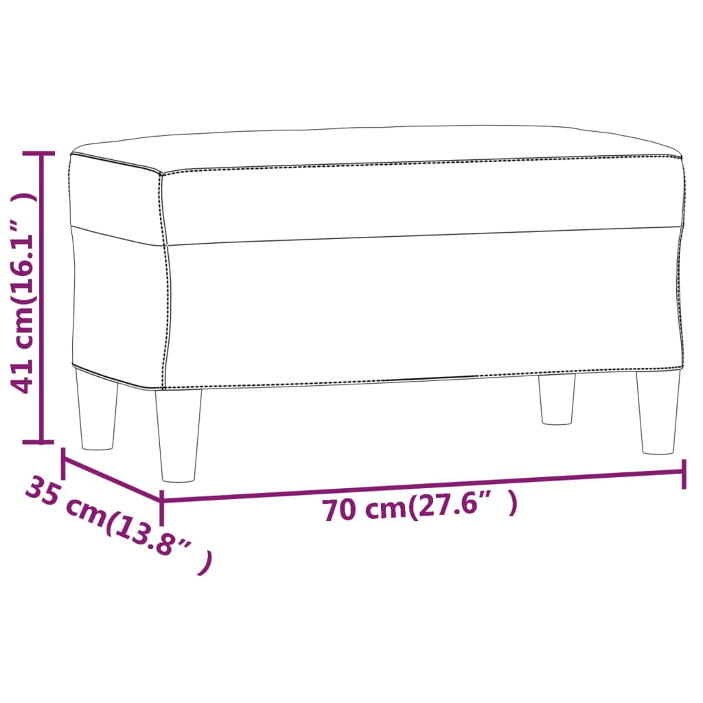 Hellgraue Bank 70x35x41 cm Stoff