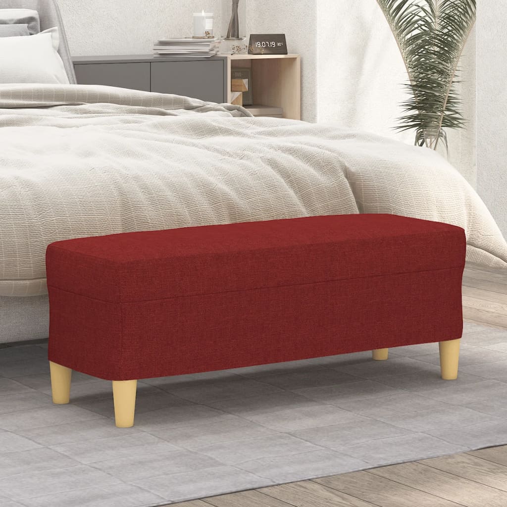 Banc Rouge bordeaux 100x35x41 cm Tissu