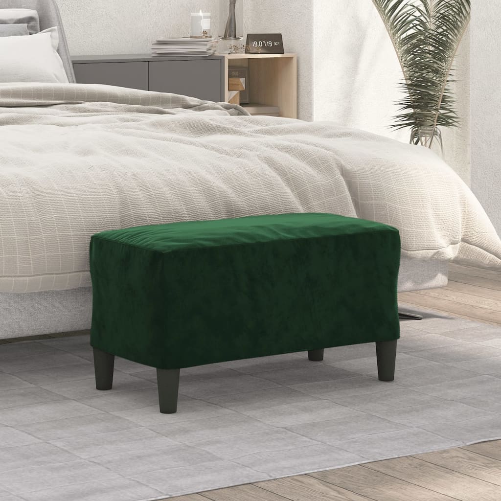 Dark Green Bench 70x35x41 cm Velvet