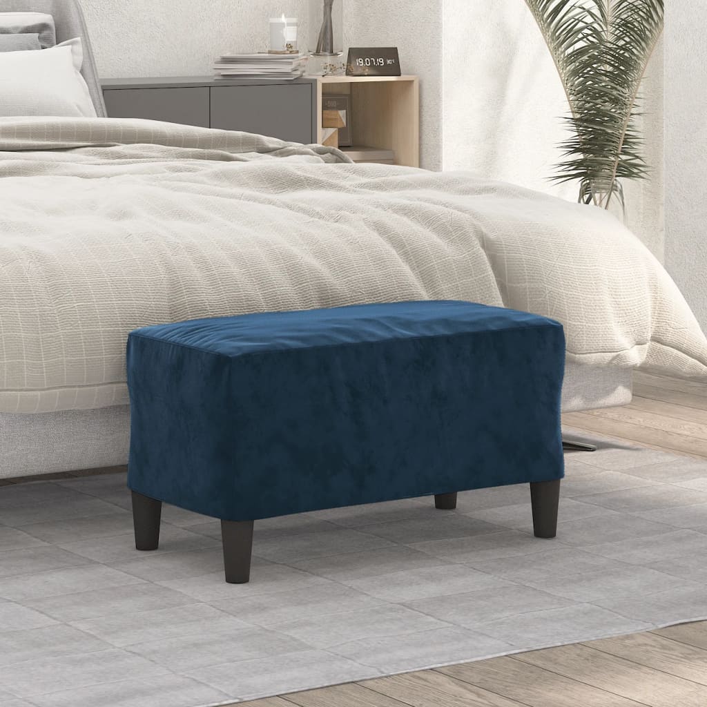 Banc Bleu 70x35x41 cm Velours