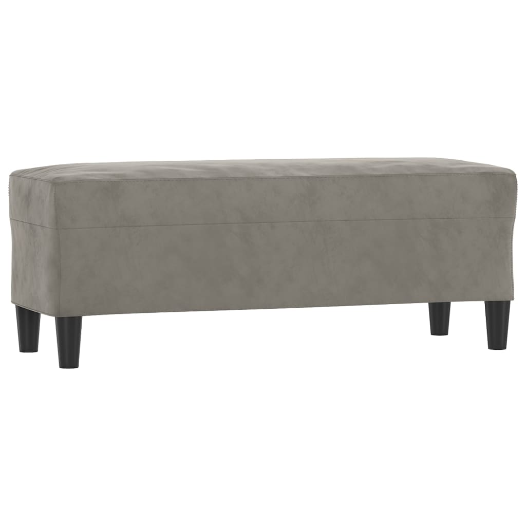 Banc Gris clair 100x35x41 cm Velours