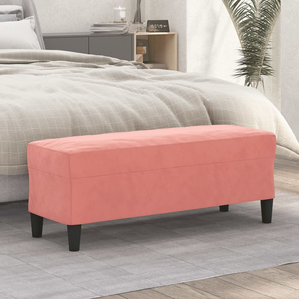 Banc Rose 100x35x41 cm Velours