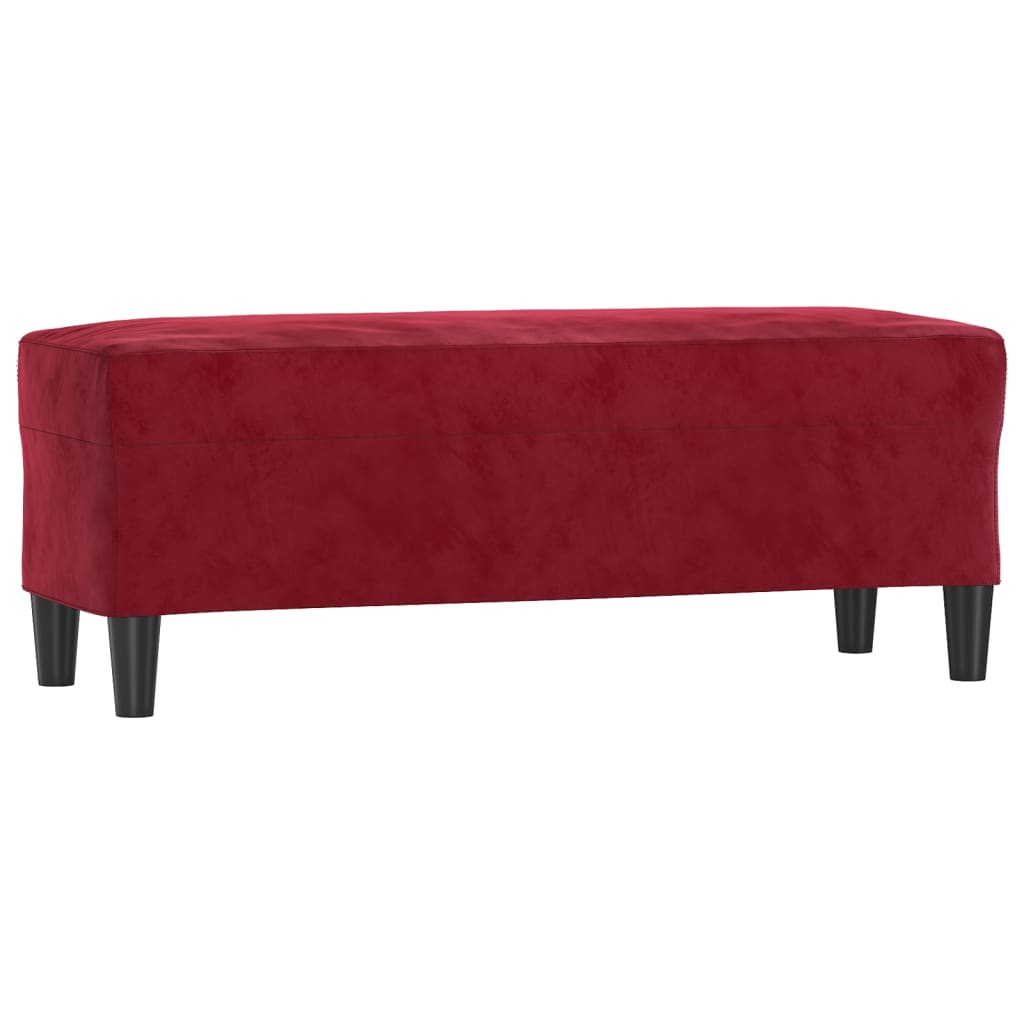 Banc Rouge bordeaux 100x35x41 cm Velours