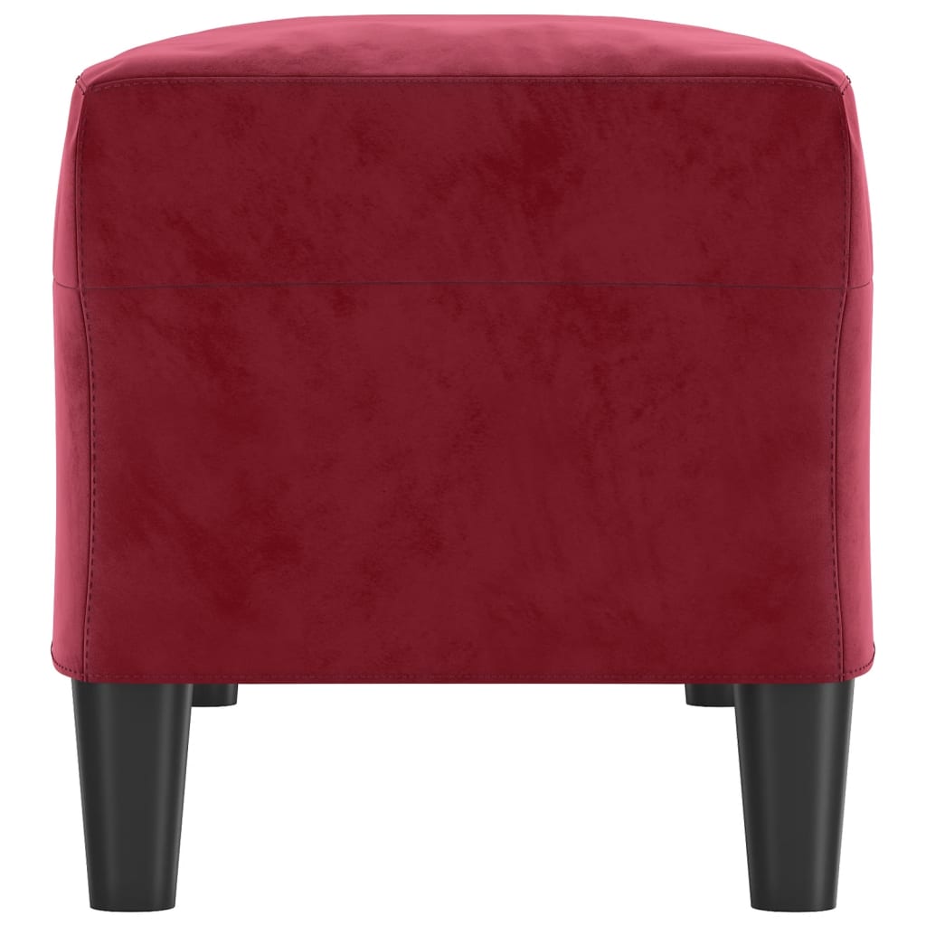 Banc Rouge bordeaux 100x35x41 cm Velours