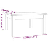 Couchtisch 55x55x30 cm Massives Kiefernholz