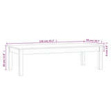 Couchtisch Grau 110x50x30 cm Massives Kiefernholz