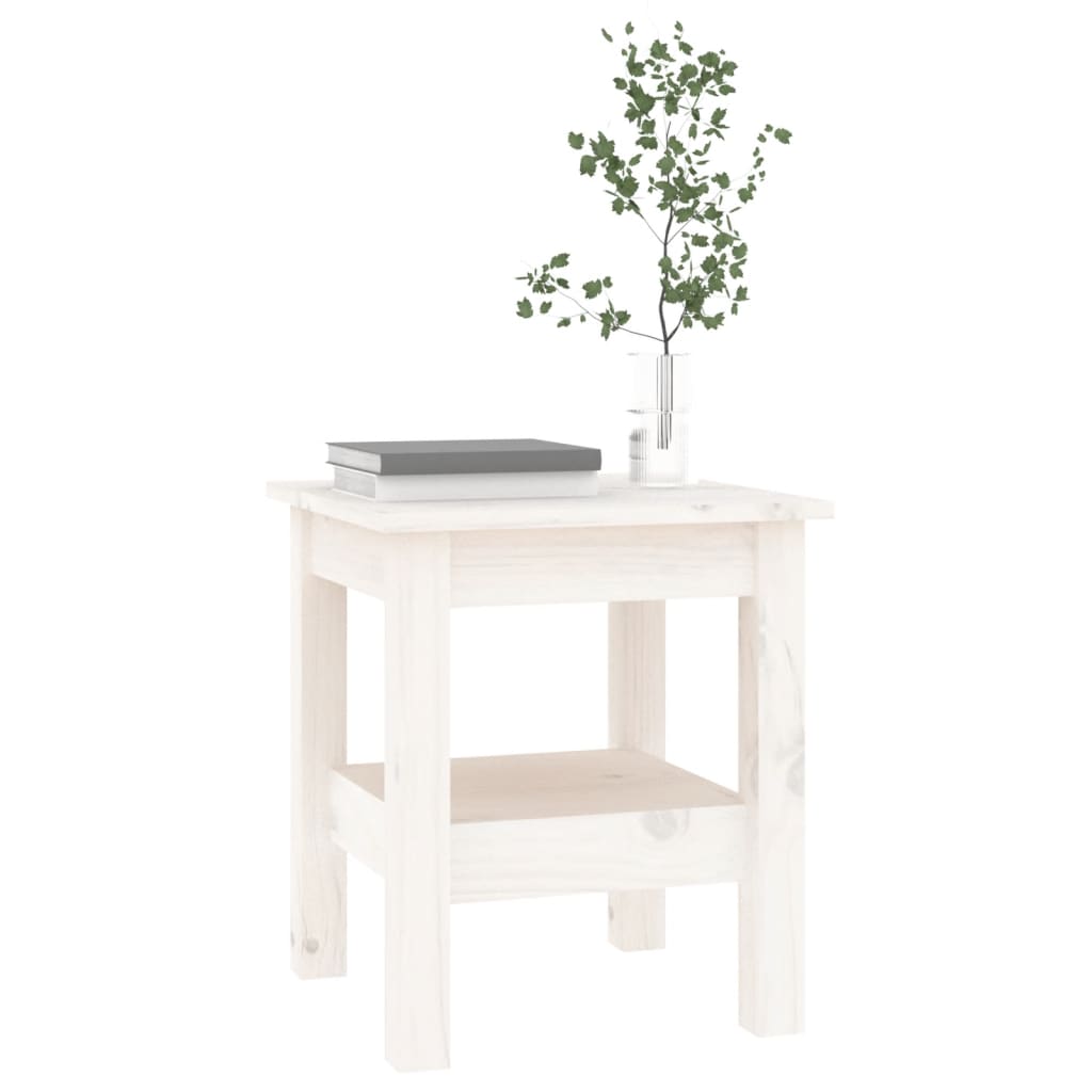 Table basse Blanc 35x35x40 cm Bois massif de pin