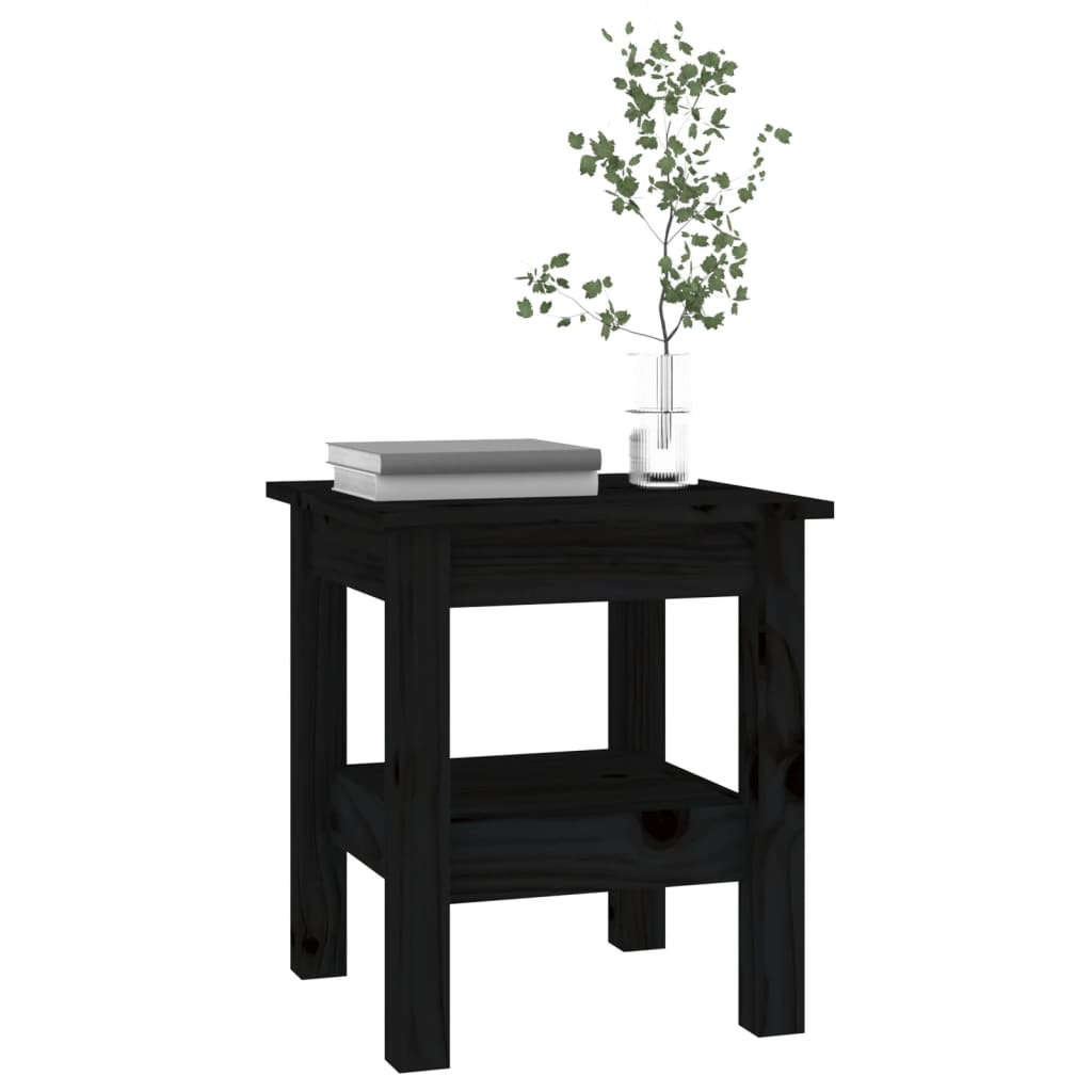 Table basse Noir 35x35x40 cm Bois massif de pin