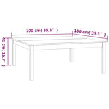 Couchtisch Honigbraun 100x100x40 cm Massives Kiefernholz