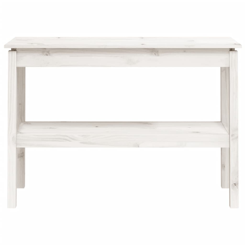 Table console Blanc 110x40x75 cm Bois de pin solide