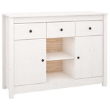 Buffet Blanc 100x35x74,5 cm Bois massif de pin