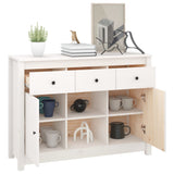 Buffet Blanc 100x35x74,5 cm Bois massif de pin