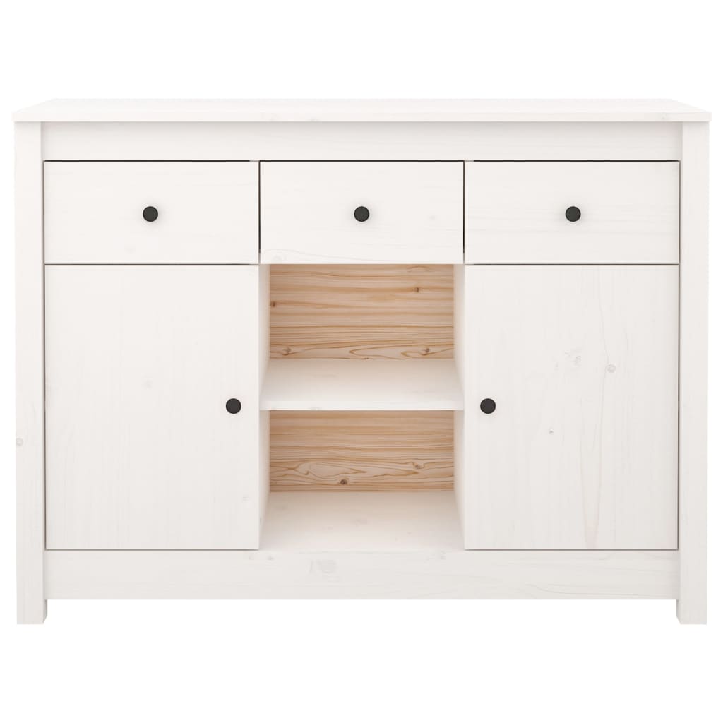 Buffet Blanc 100x35x74,5 cm Bois massif de pin