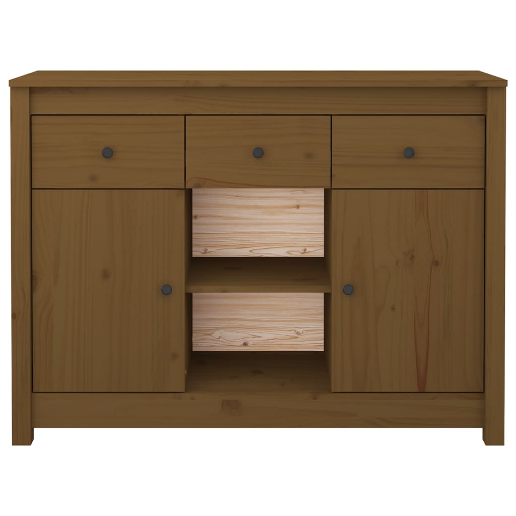 Buffet Marron miel 100x35x74,5 cm Bois massif de pin