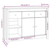 Sideboard 100x35x74 cm Massives Kiefernholz