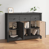 Grey Sideboard 100x35x74 cm Solid Pine Wood