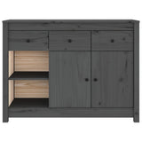 Grey Sideboard 100x35x74 cm Solid Pine Wood