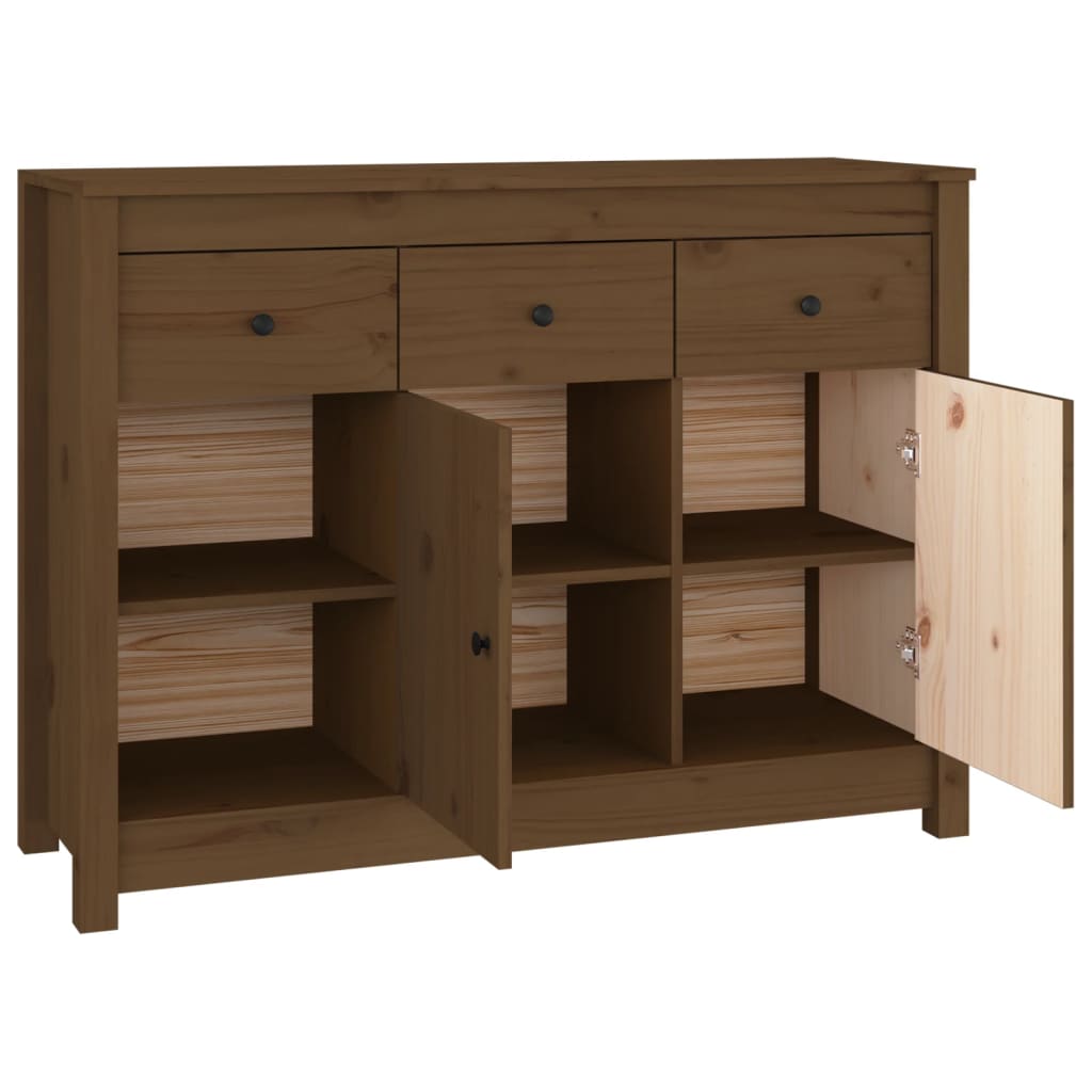 Buffet Marron miel 100x35x74 cm Bois massif de pin