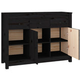 Buffet Noir 100x35x74 cm Bois massif de pin