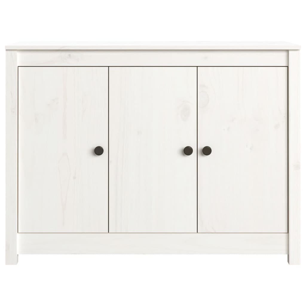 Buffet Blanc 100x35x74 cm Bois massif de pin