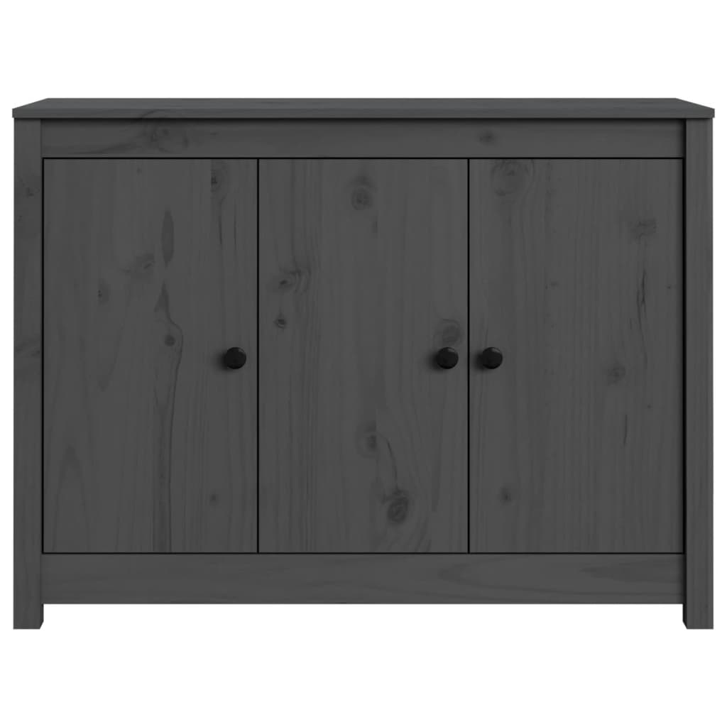 Buffet Gris 100x35x74 cm Bois massif de pin