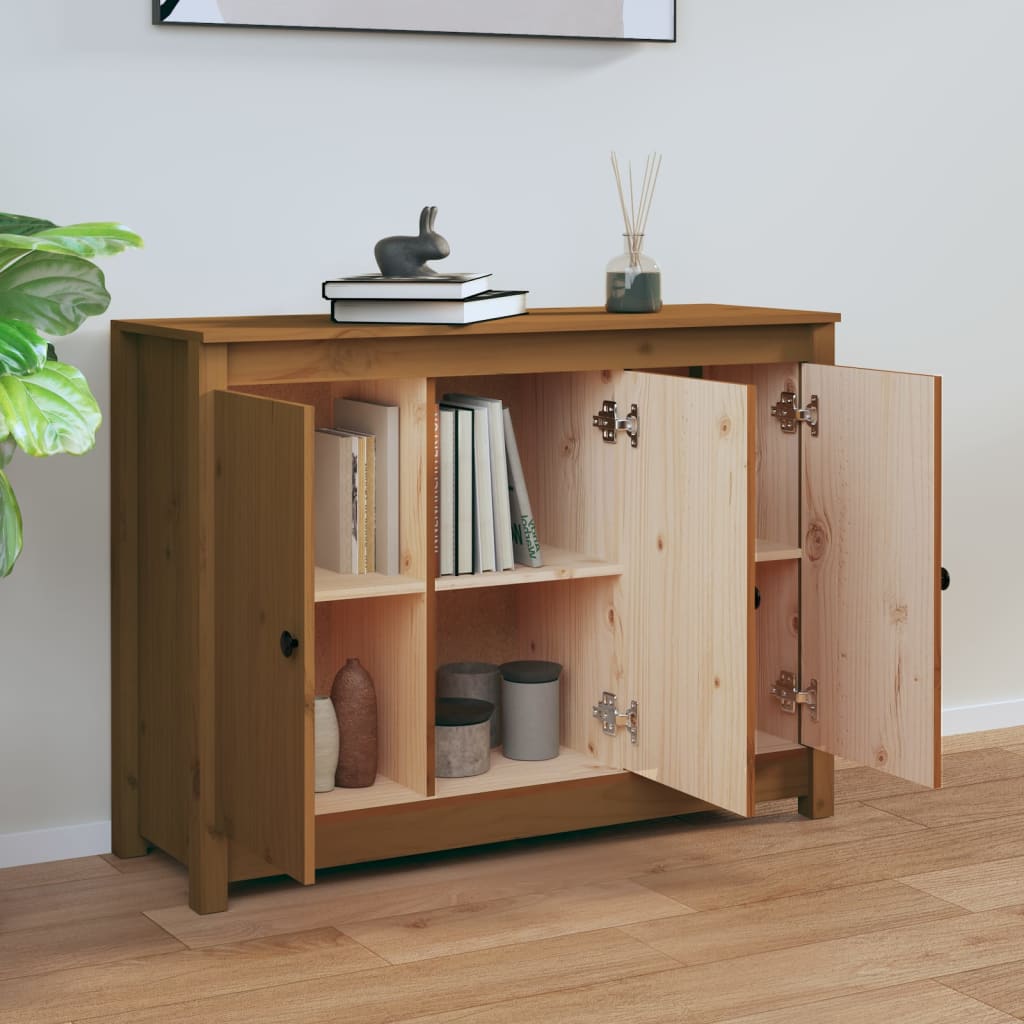 Honey Brown Sideboard 100x35x74 cm Solid Pine Wood