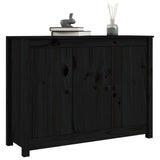 Buffet Noir 100x35x74 cm Bois massif de pin