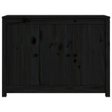 Buffet Noir 100x35x74 cm Bois massif de pin