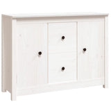 Buffet Blanc 100x35x74 cm Bois massif de pin