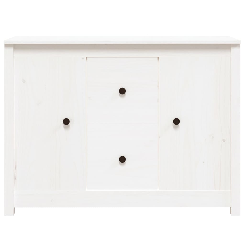 Buffet Blanc 100x35x74 cm Bois massif de pin