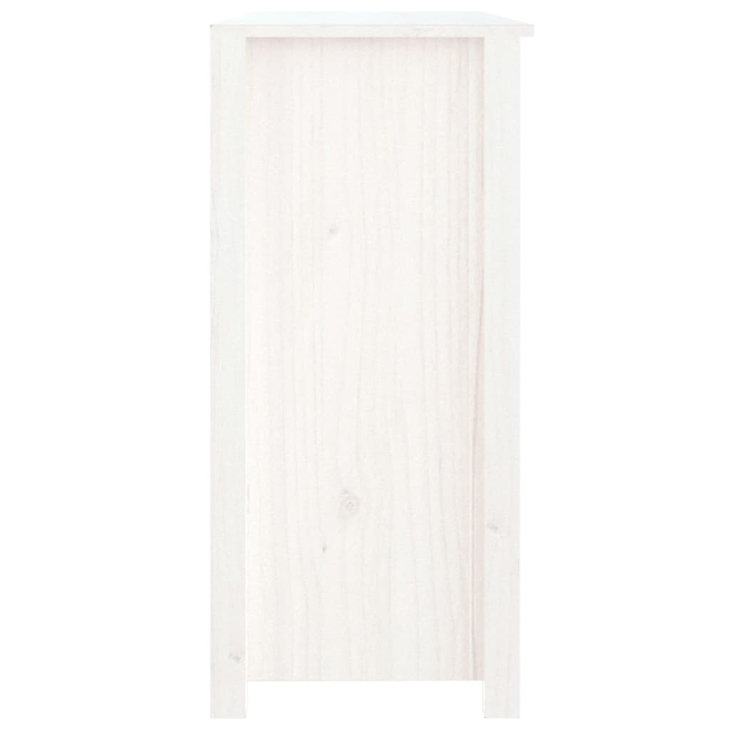 Buffet Blanc 100x35x74 cm Bois massif de pin