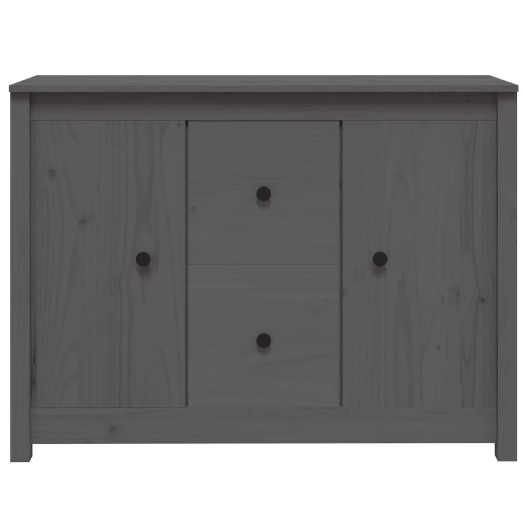 Buffet Gris 100x35x74 cm Bois massif de pin