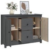 Buffet Gris 100x35x74 cm Bois massif de pin