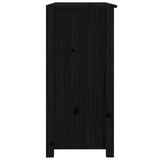 Buffet Noir 100x35x74 cm Bois massif de pin