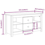 TV cabinet 103x36.5x52 cm Solid pine wood