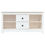 Meuble TV Blanc 103x36,5x52 cm Bois de pin massif