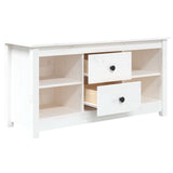 Meuble TV Blanc 103x36,5x52 cm Bois de pin massif