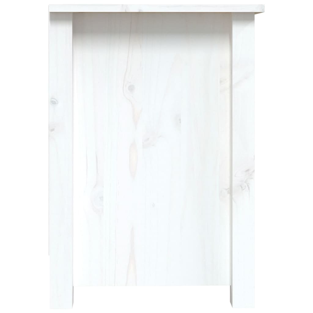 Meuble TV Blanc 103x36,5x52 cm Bois de pin massif