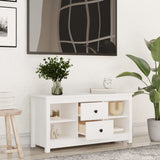 Meuble TV Blanc 103x36,5x52 cm Bois de pin massif