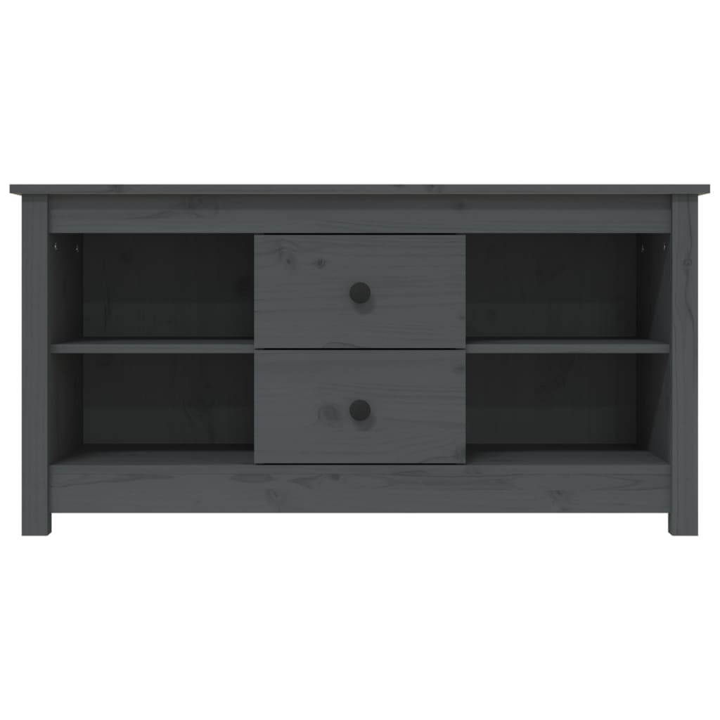 Meuble TV Gris 103x36,5x52 cm Bois de pin massif