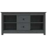 Meuble TV Gris 103x36,5x52 cm Bois de pin massif