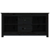 Meuble TV Noir 103x36,5x52 cm Bois de pin massif