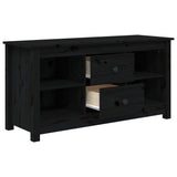 Meuble TV Noir 103x36,5x52 cm Bois de pin massif